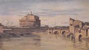 Jean Baptiste Camille  Corot, Le Chateau Saint-Ange et le Tibre (mk11)